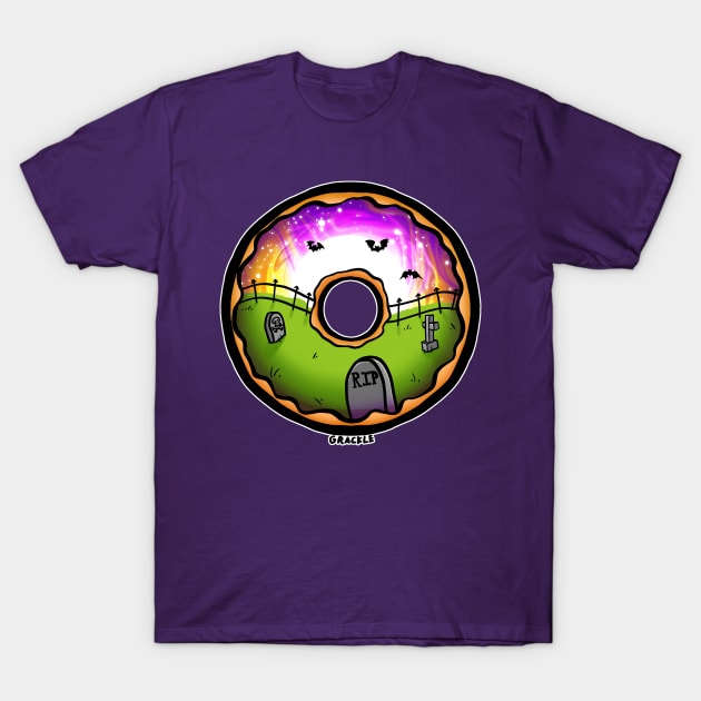 Halloween Doughnut T-Shirt by Jan Grackle